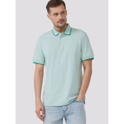 s.Oliver Tricou polo barbati cu detalii contrastante, Verde menta (SELECTATI MARIMEA: L)