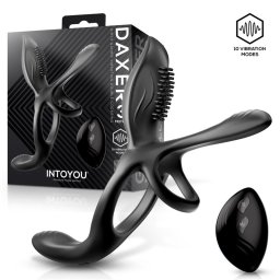InToYou Daxer Girth Gainer Vibrating Double Cockring 3 Motors with Remote Black