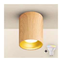 Brilagi - Spot LED RGBW dimabil TRINE 1xGU10/4,8W/230V decor stejar