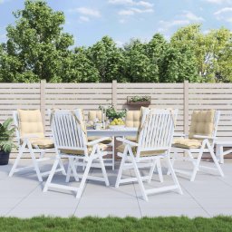 Perne scaun cu spatar mic, 6 buc., bej, textil oxford GartenMobel Dekor