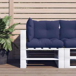 Perne canapea din paleti, 3 buc., bleumarin, textil Oxford GartenMobel Dekor