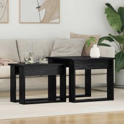 Set de masute de cafea 2 pcs Stejar Negru Lemn compozit GartenMobel Dekor