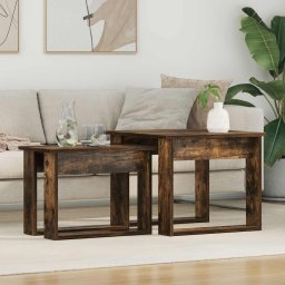 Set de masute de cafea 2 pcs Stejar fumuriu Lemn compozit GartenMobel Dekor