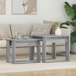Set de masute de cafea 2 pcs Gri Sonoma Lemn compozit GartenMobel Dekor