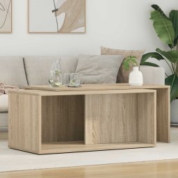 Set de masute de cafea 2 pcs Stejar Sonoma Lemn compozit GartenMobel Dekor