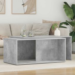 Set de masute de cafea 2 pcs Gri din beton Lemn compozit GartenMobel Dekor
