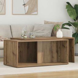 Set de masute de cafea 2 pcs Stejar Artizanal Lemn compozit GartenMobel Dekor