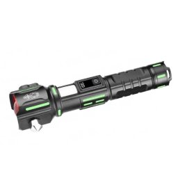 Lanterna aluminiu RTY 827 cu LED 30W incarcare USB acumulator 18650 lampa COB Ciocan de Urgenta si Cutter