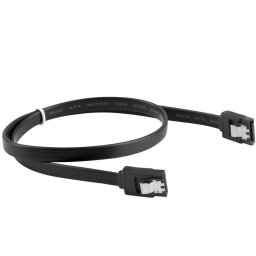 Lanberg cable SATA DATA II (6GB/S) F/F 70cm; METAL CLIPS Black