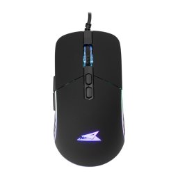 Mouse Gaming cu fir BGM-011 Nautilus, 12.800 DPI, 1.000Hz, 100IPS, 20G, Chipset INSTANT 825, Switch-uri HUANO, Butoane Programabile, RGB LED, Cablu PVC 1,5m, 75g, Negru