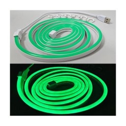 Bandă LED flexibilă NEON LED/5V 1,8 m verde