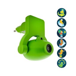 Corp de iluminat LED de veghe cu proiector pentru copii LED/0,5W/230V verde