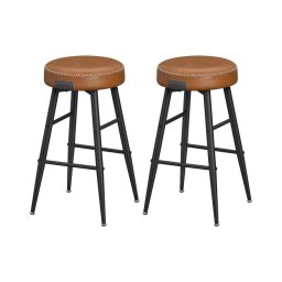 Set de 2 scaune de bar LIOR, maro/negru