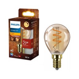 Bec LED Philips Vintage P45, reglabil, E14, 3W/230V, 2200K