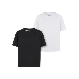Girl's boyfriend T-shirt, 2 pieces black/white