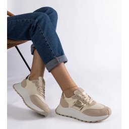 Gemre Adidași bej pe platformă Cremorna