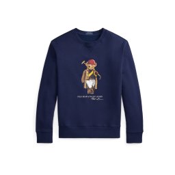 Polo Ralph Lauren Bluză de molton albastru marin / maro / roșu / alb