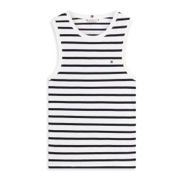 TOMMY HILFIGER Top 'CODY' bleumarin / alb