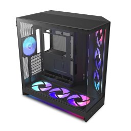 Carcasa H9 Flow RGB+ (2025), MiddleTower, Fara sursa, ATX/E-ATX/mATX/mITX, Negru