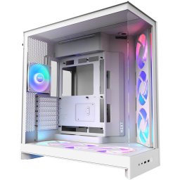 Carcasa H9 Flow RGB+ (2025), MiddleTower, Fara sursa, ATX/E-ATX/mATX/mITX, Alb