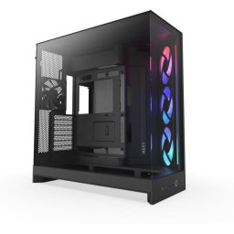 Carcasa H9 Flow RGB (2025), MiddleTower, Fara sursa, ATX/E-ATX/mATX/mATX, Negru