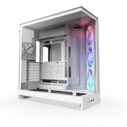 Carcasa H9 Flow RGB (2025), MiddleTower, Fara sursa, ATX/E-ATX/mATX/mATX, Alb