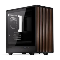 Carcasa KRXD011, Mini Tower, Fara sursa, mATX/mITX, Negru/Maro