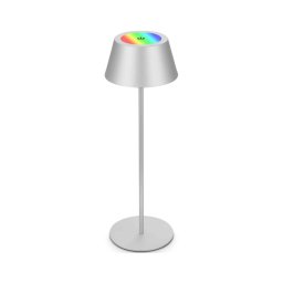 Brilo - Lampă de birou LED RGB KIKI reîncărcabilă cu control tactil LED/2,6W/5V IP44 2600 mAh argintie