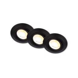 Briloner KLIRA 7587035 - Set 3x spoturi LED încastrate pentru baie, 4,9W, 230V, IP23, negru