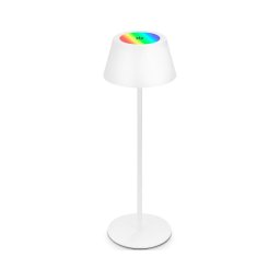Brilo - Lampă de birou LED RGB KIKI, reîncărcabilă, cu control tactil, LED/2,6W/5V, IP44, 2600 mAh, albă