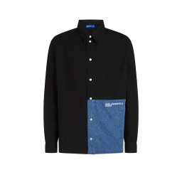 KARL LAGERFELD M Cămaşă Klj Reg Blocked Overshirt B1M16011 1gk washed blue-black
