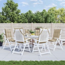 Perne de scaun cu spatar înalt, 6 buc, bej, tesatura Oxford GartenMobel Dekor
