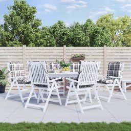 Perne scaun cu spatar mic, 6 buc., gri carouri, textil oxford GartenMobel Dekor