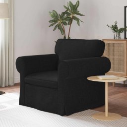 Canapea Negru 215 x 82 x 80 cm Metal GartenMobel Dekor