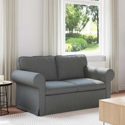 Canapea Gri închis 215 x 82 x 80 cm Metal GartenMobel Dekor