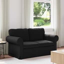 Canapea Negru 215 x 82 x 80 cm Metal GartenMobel Dekor