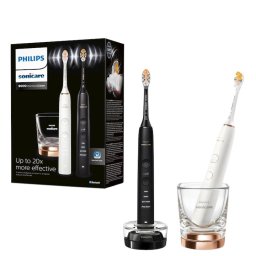Set de doua periute sonice Diamond 4 moduri de periere 3 intensitati 1 suport 1 pahar alb/negru/auriu