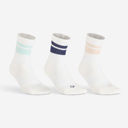Set 3 perechi șosete de sport lungi RS 500 Bej Albastru Verde