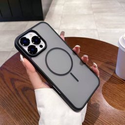 Husa iPhone 16 Pro 6.3 Silicon Magsafe Neo Hibrid Negru Fumuriu