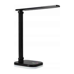 Lampă de birou LED RGBW dimabilă, cu încărcare wireless, 7W, 5V USB, negru