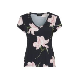 TED BAKER T-Shirt Vaiiley Printed V Neck Fitted 282513 navy