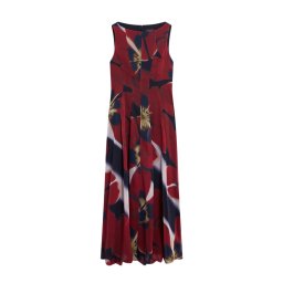 TED BAKER Rochie Laynia Printed Seam Detail Bubble Hem Midi 282437 navy