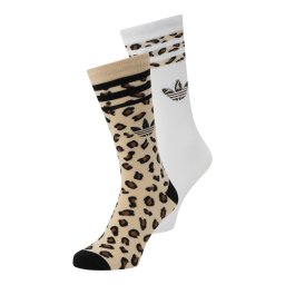 ADIDAS ORIGINALS Șosete 'Leopard Crew 2 Pairs' bej / negru / alb
