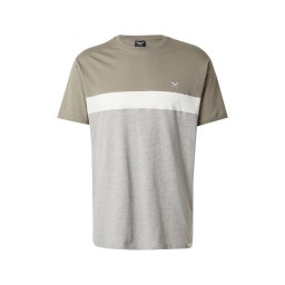 Iriedaily Tricou 'Court' gri deschis / kaki / alb