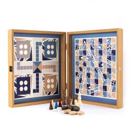 Set Manopoulos (4 in 1) sah, Table, Ludo Snakes 34 x 34 cm - 4 CULORI