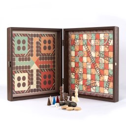 Set Manopoulos (4 in 1) sah, Table, Ludo Snakes 34 x 34 cm - 4 CULORI