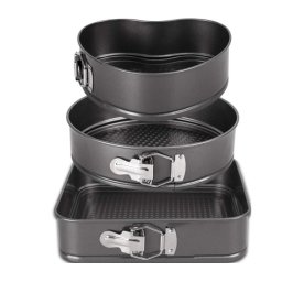 Set 3 tavi pentru copt forma Inima/Rotunda/Patrata cu baza detasabila 24/26/28 cm AM