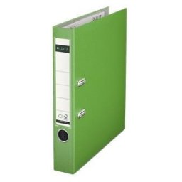 Biblioraft LEITZ 180, A4, plastifiat PP, margine metalica 52mm - verde deschis