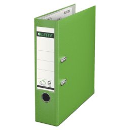 Biblioraft LEITZ 180, A4, plastifiat PP, margine metalica 80 mm - verde deschis