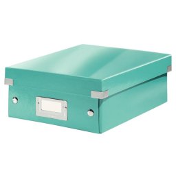 Cutie depozitare LEITZ WOW Click & Store Organizer, carton laminat, mica, turcoaz